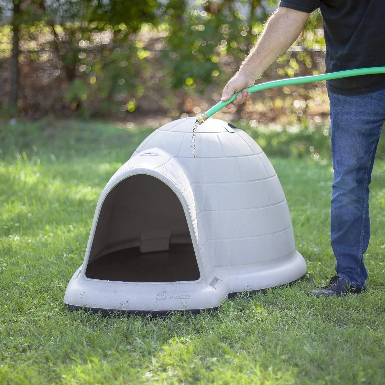 Petmate Indigo Dog House (Igloo Dog House, Made in USA with 90% Recycled Materials, All Weather Protection Pet Shelter) for XL Dogs  90 to 125 pounds, Made in USA