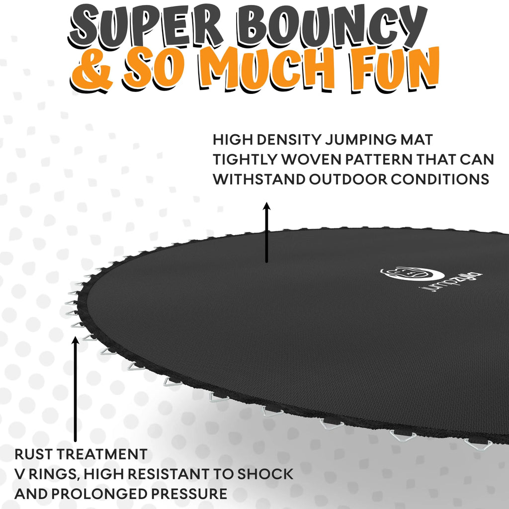 JUMPZYLLA 8FT Trampoline Outdoor with Enclosure for Kids