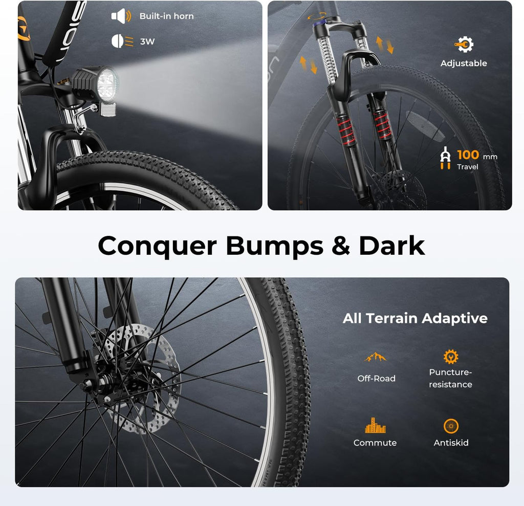 Eb5 Electric Bike 500W Motor 40Miles 20Mph