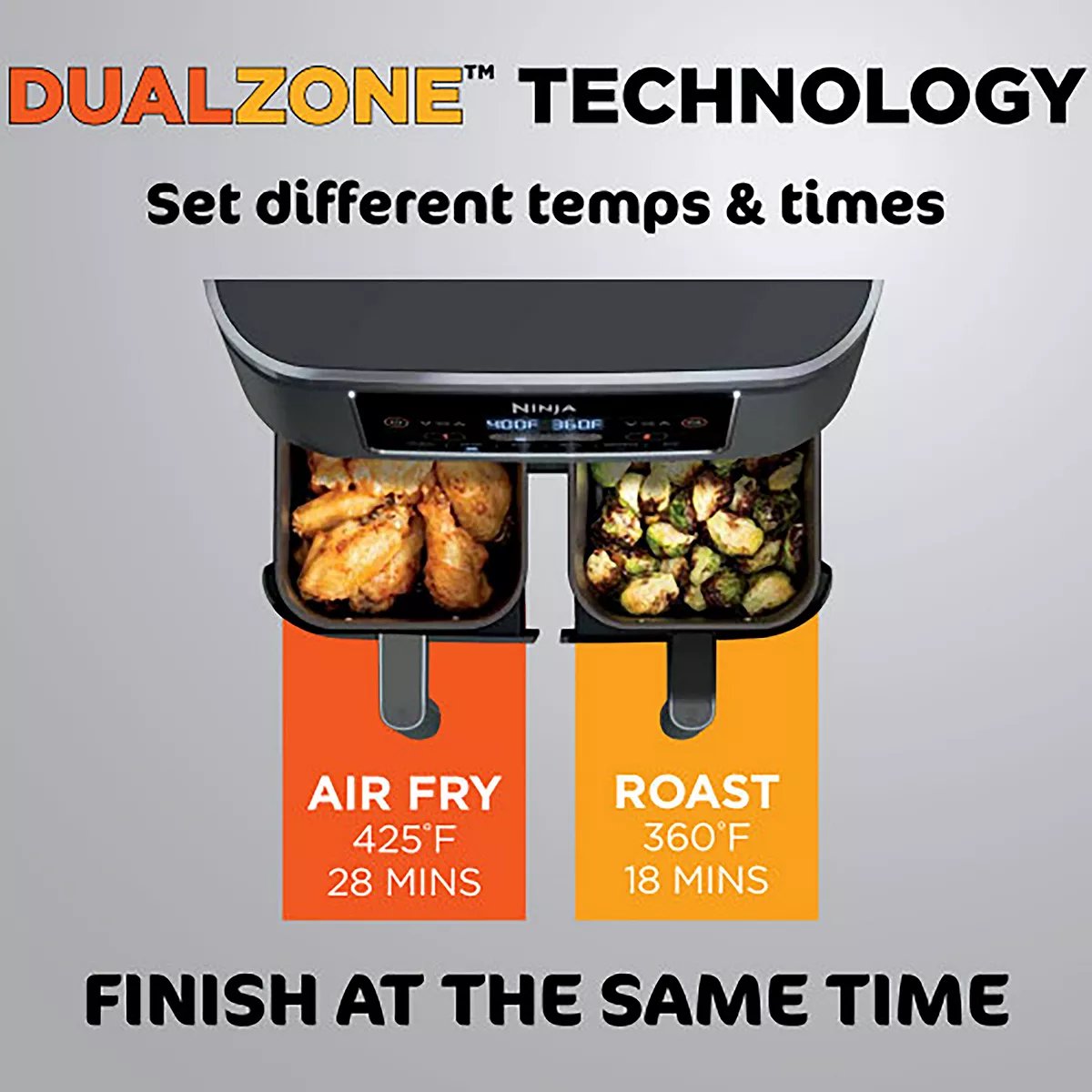 2025 Ninja Foodi 8 qt. Original Dualzone, 2-Basket Air Fryer with 6 Functions