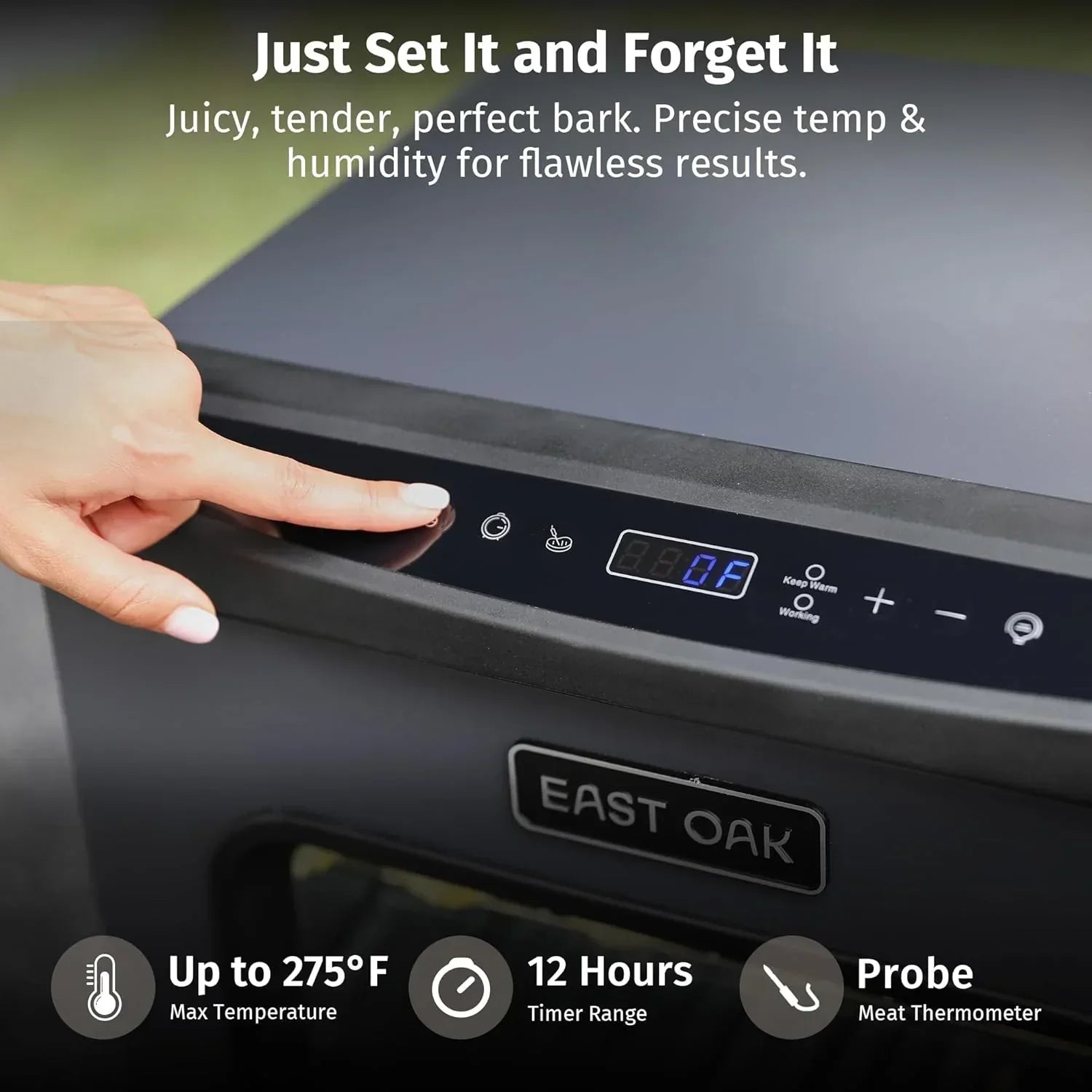 EAST OAK 30" Outdoor Electric Smoker Built-in meat probe smokes up to 6 times longer