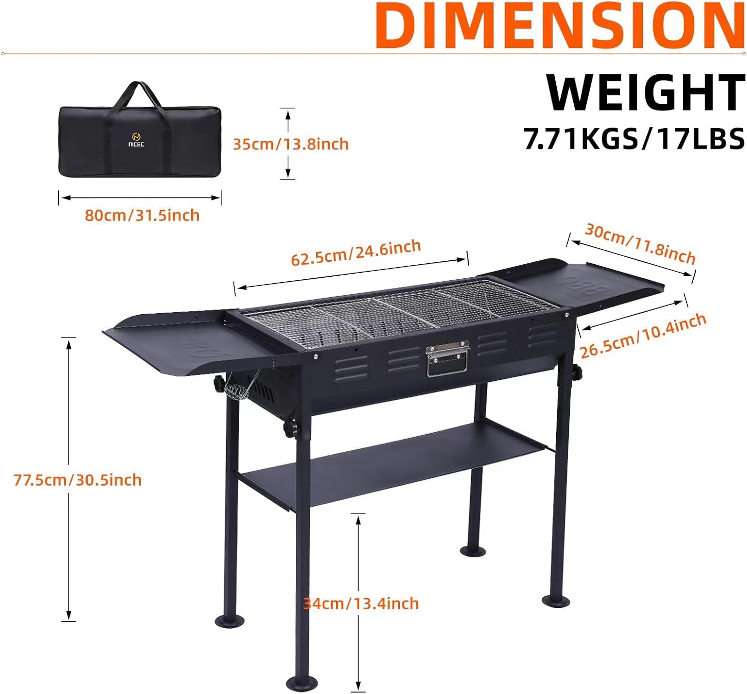 Portable Charcoal Grill Folding Camping Grills + Camping Kitchen Station Camping Table Picnic Table Grill Table Folding Table