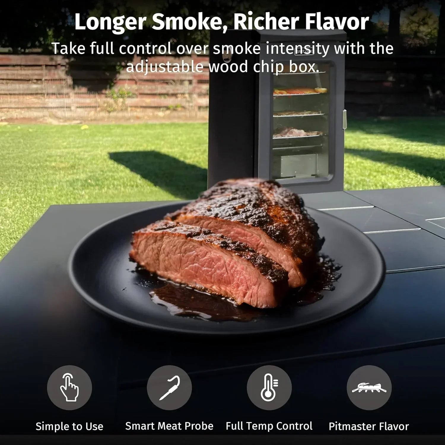 EAST OAK 30" Outdoor Electric Smoker Built-in meat probe smokes up to 6 times longer