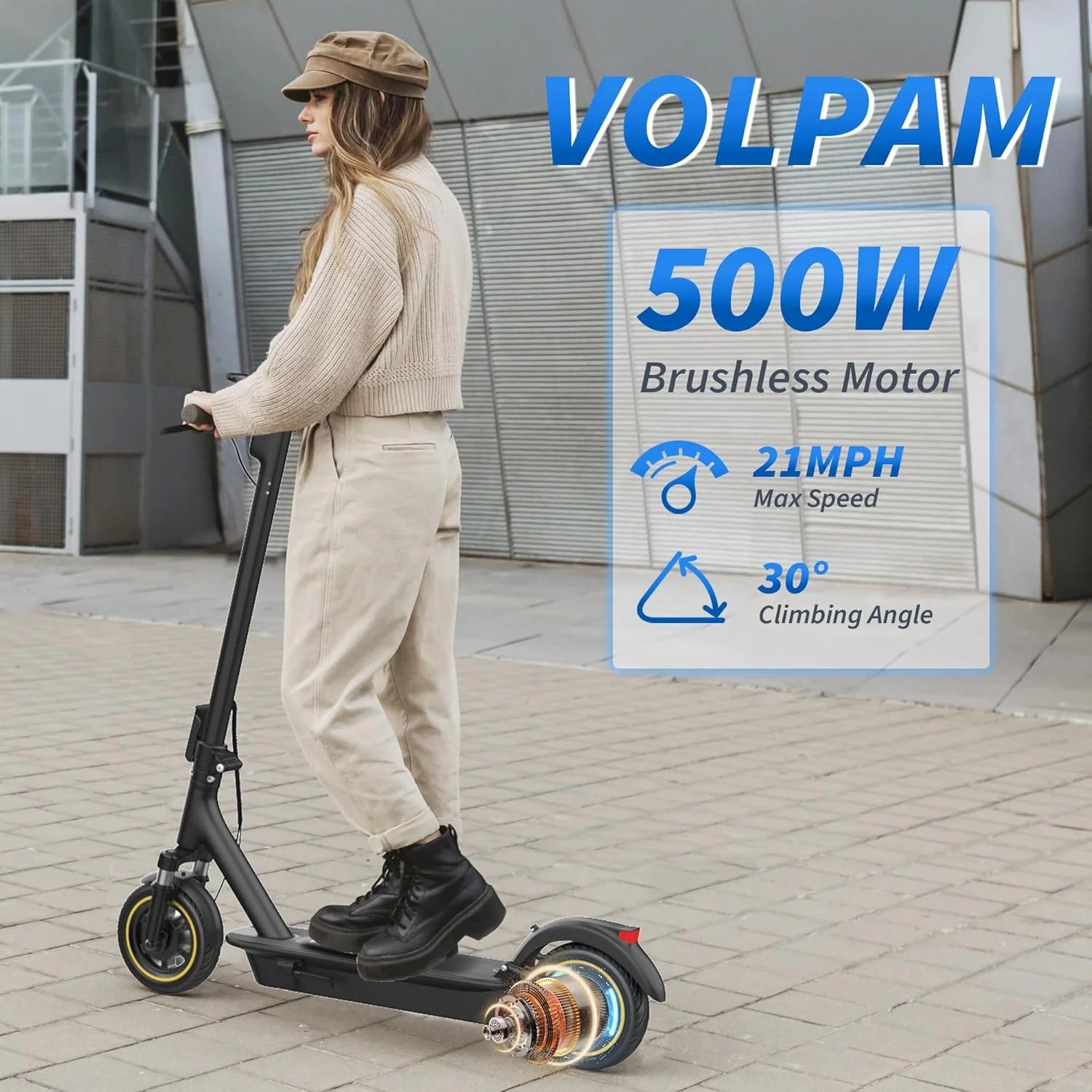 Electric Scooter Powerful Motor Dual Braking