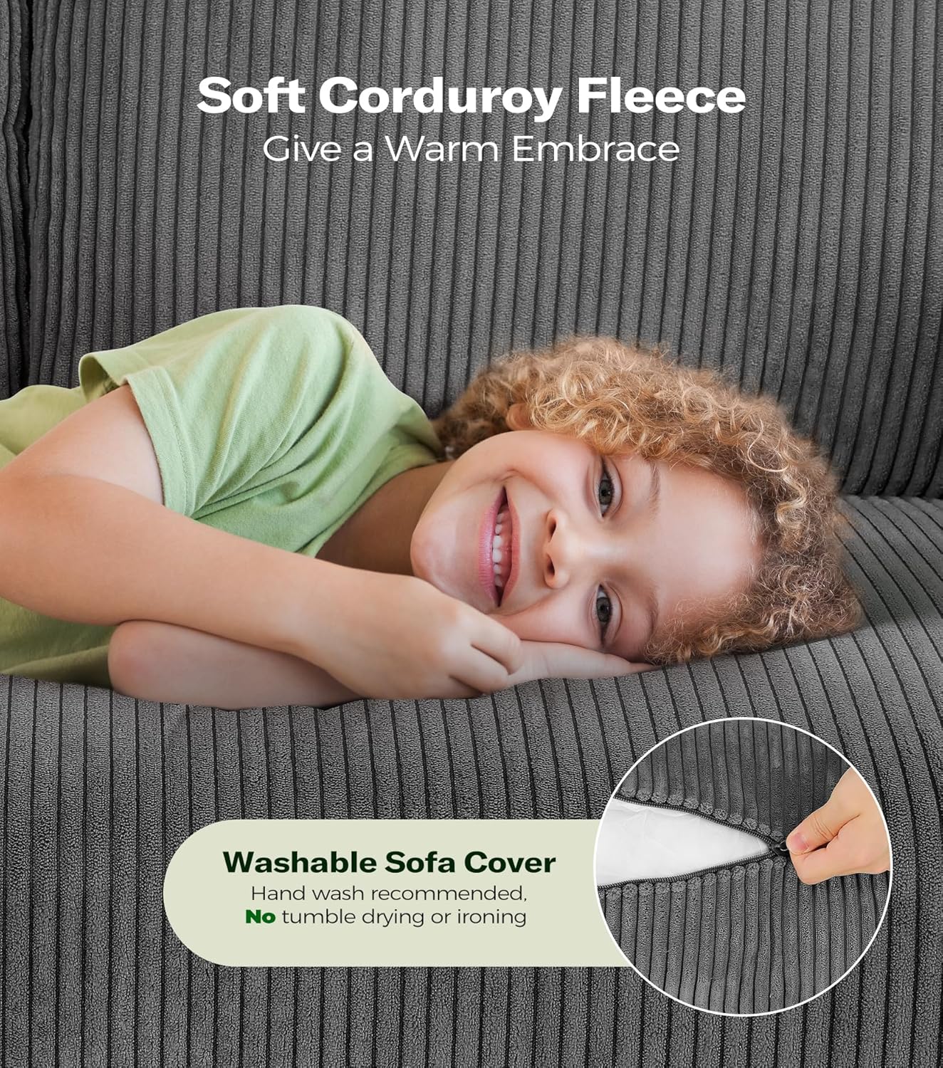 Loveseat Sofa 51" Love Seat Comfy Corduroy Small Loveseat Small Spaces Tool-Free Setup Couch