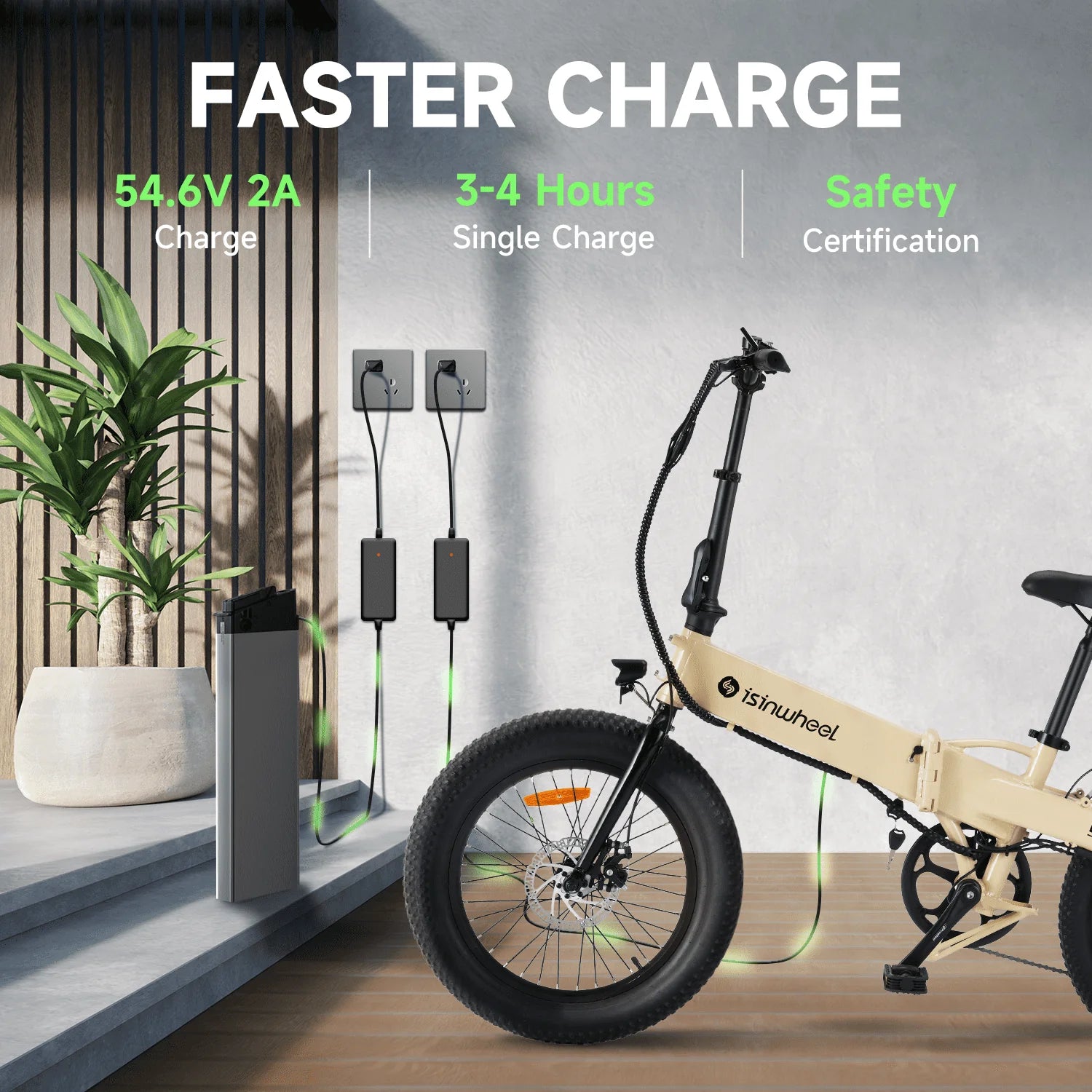 isinwheel U5-W Electric Bike Adult 500W 20MPH Max Range 45+ Mile E Bike 20" Folding Bikes 48V Removable Battery Electric Bicycle