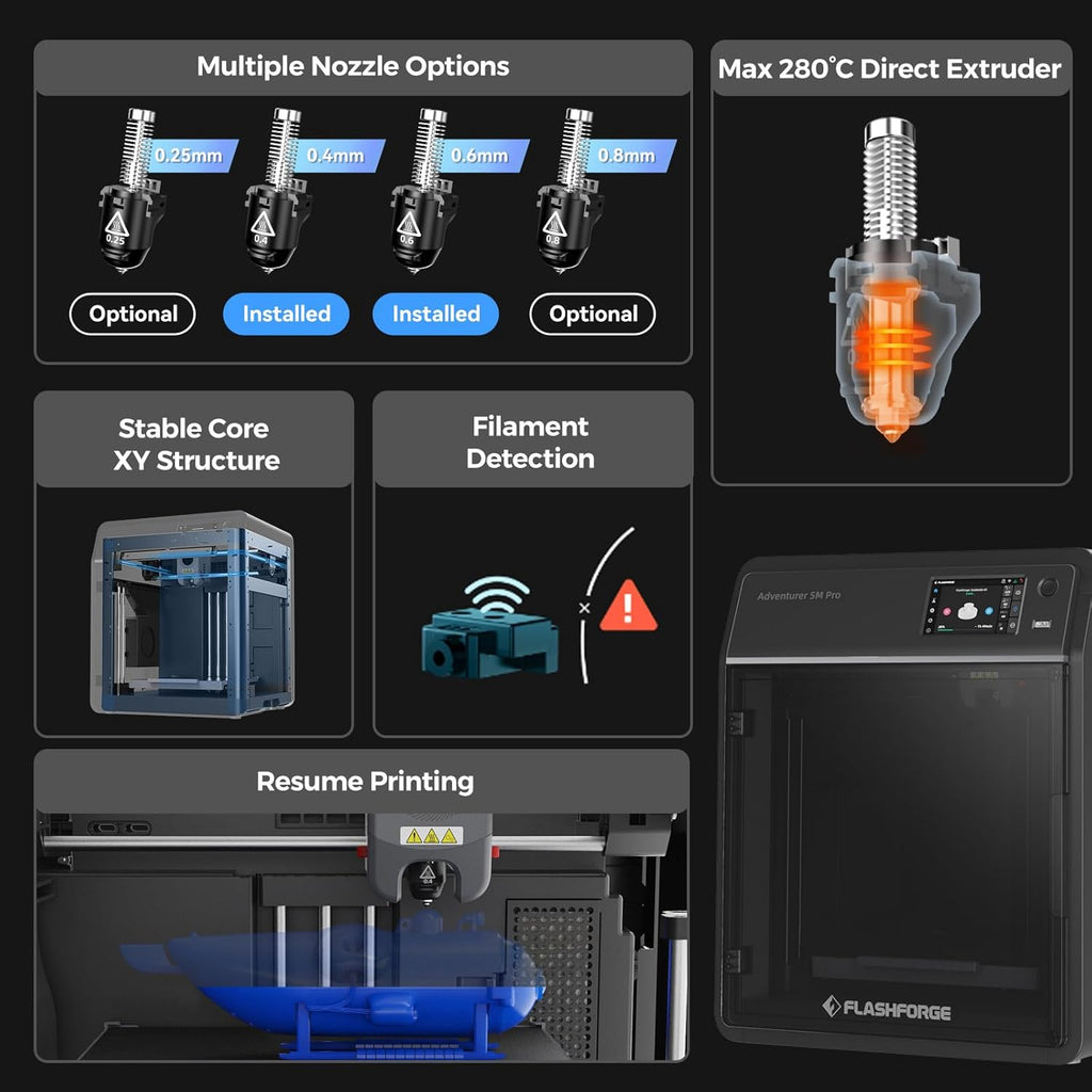 Adventurer 5M 3D Printer - High-Speed FDM with Auto Leveling