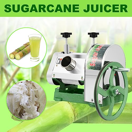 TRY YEAN Manual Sugarcane Juice Machine, Professional Stainless Steel Sugar Cane Juicer, 110LBS Output per Hour with 2 Inch Large Inlet Extractor, Handwheel Sugar Canes Squeezer for Commercial Home: Home &amp; Kitchen
