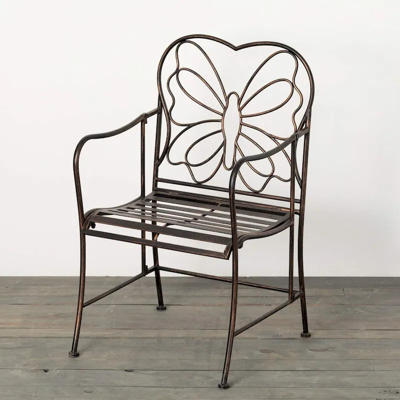 Sullivans 35 Copper Butterfly Garden Chair, Metal