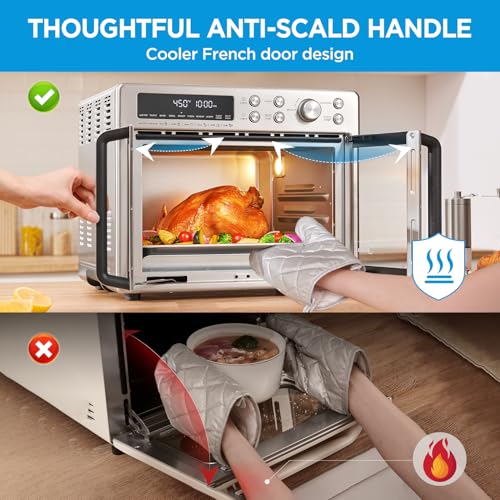 Midea Flexify French Door Toaster Oven Air Fryer Combo, 26.4 QT, Extra Large Air Fryer Countertop Oven 10 in 1 Combo, 25% Faster Cooking and 90% Less Oil, Stainless Steel : Home &amp; Kitchen