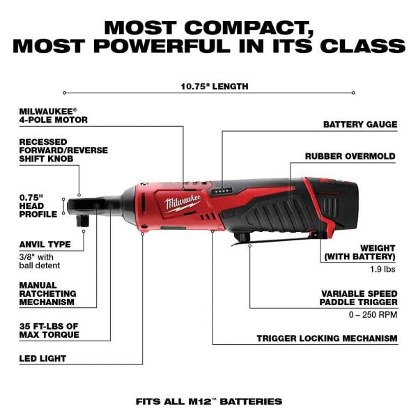 12 FUEL 12-Volt Lithium-Ion Brushless Cordless 4-in-1 Installation 3/8 in