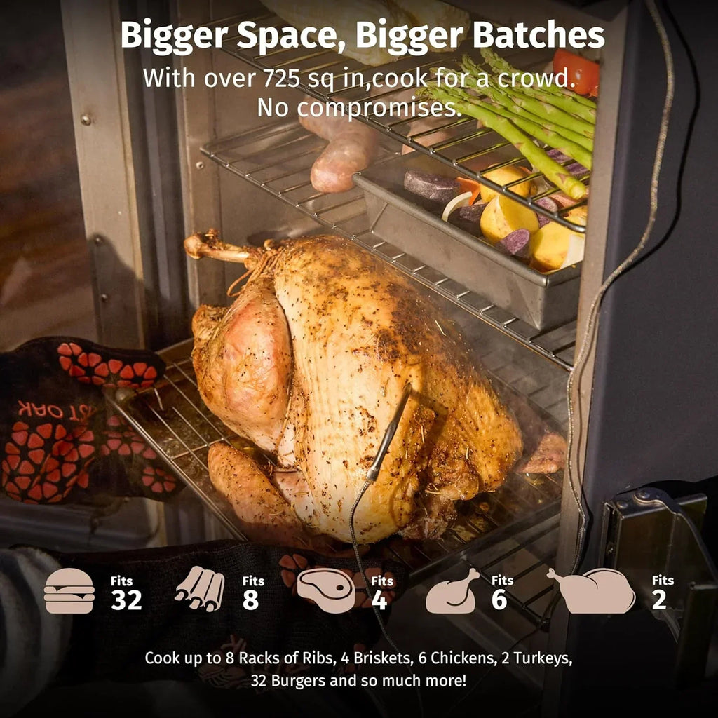 EAST OAK 30" Outdoor Electric Smoker Built-in meat probe smokes up to 6 times longer