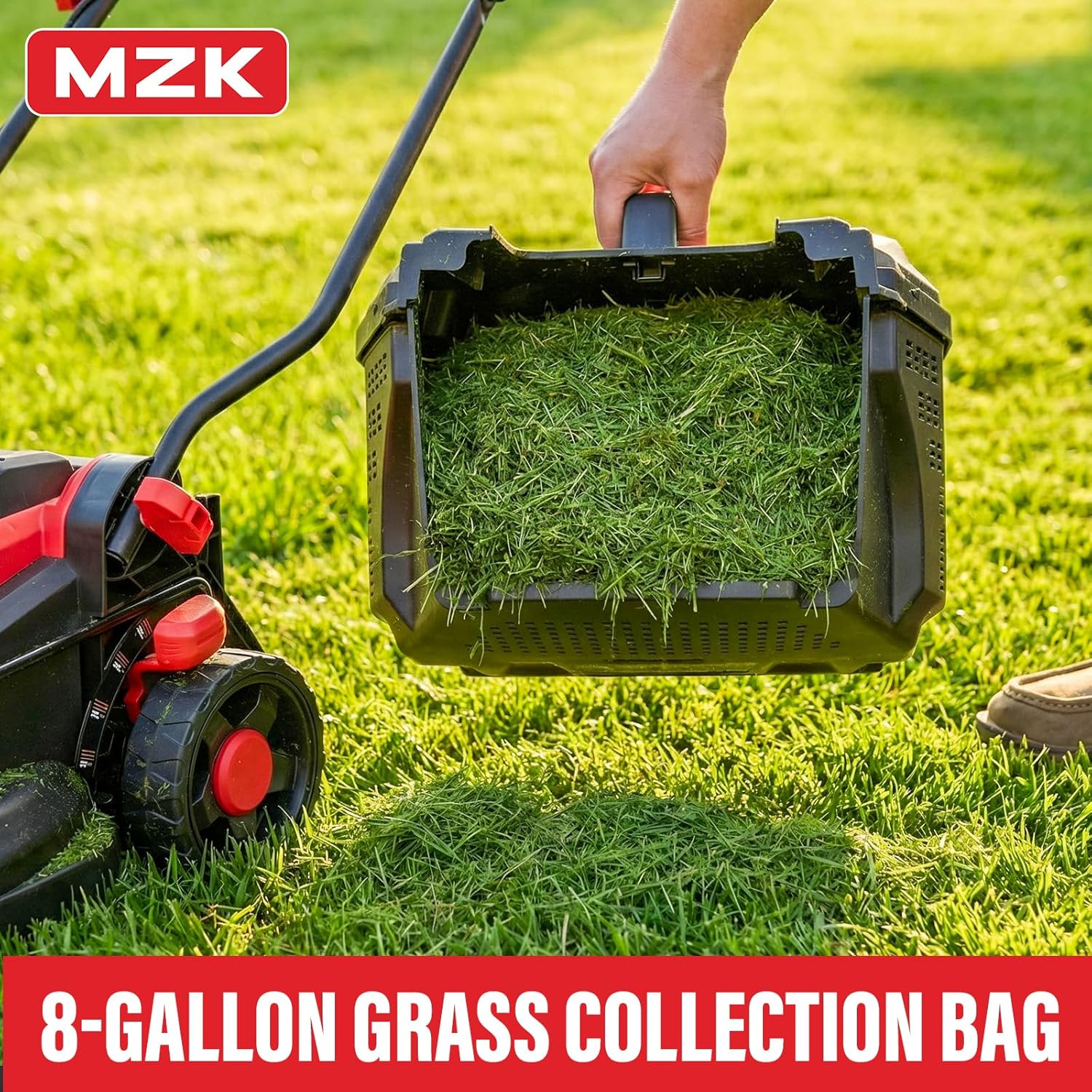 MZK 20V 13" Electric Lawn Mower, Brushless Cordless Lawn Mower with 4-Position Height