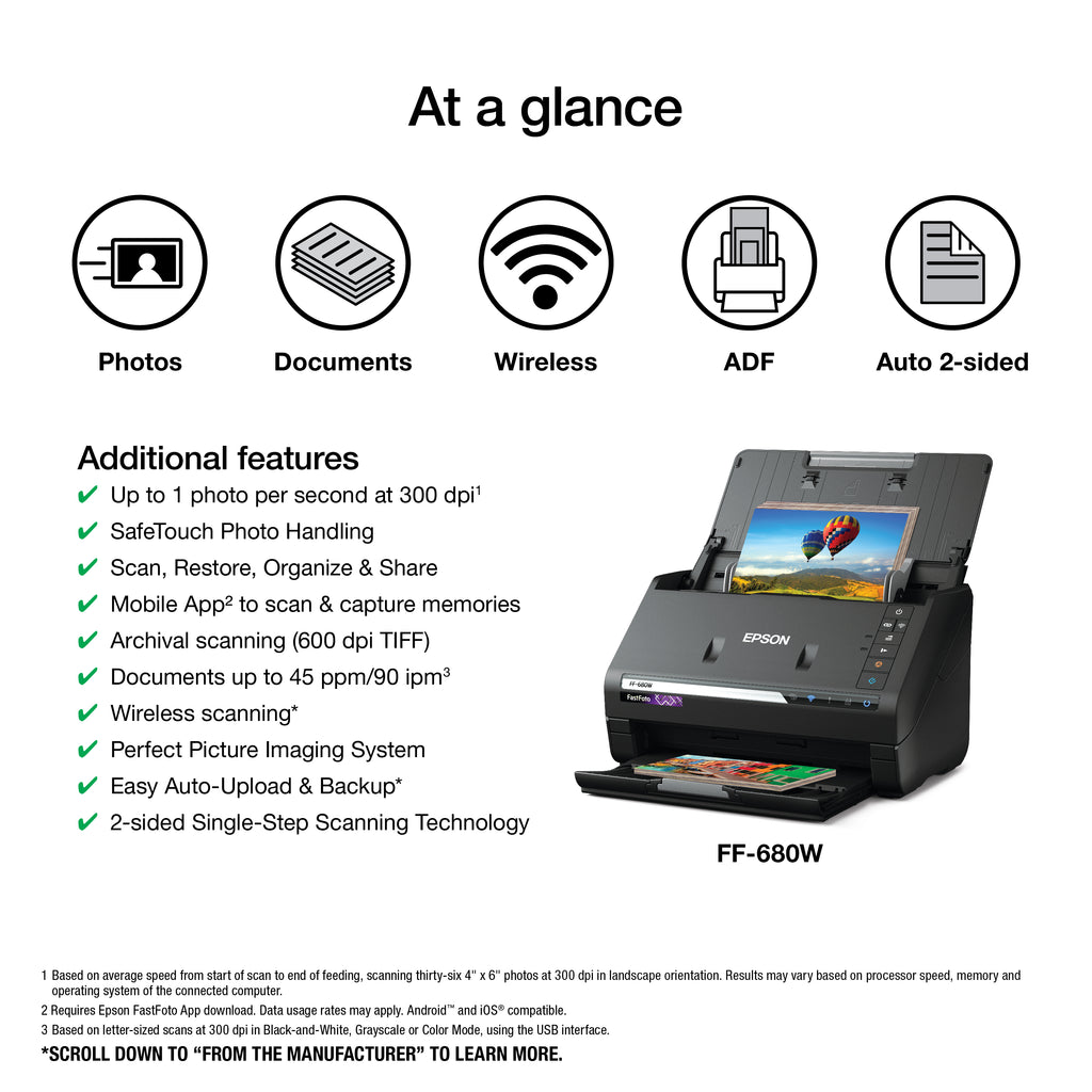 2025 FastFoto FF-680W Wireless High-speed Photo Scanning System – Black