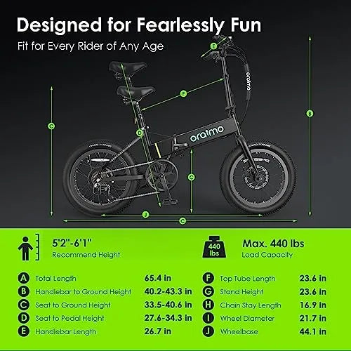 Oraimo 750W-1000W Electric Bike, Up to 45 Miles 557Wh Hidden Li-ion Battery, 7 Speed Gear