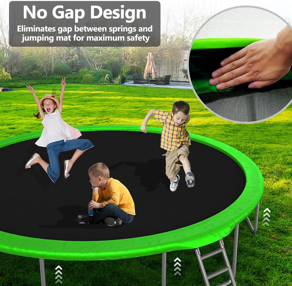 Upgraded 16Ft Trampoline with Basketball Hoop & Net