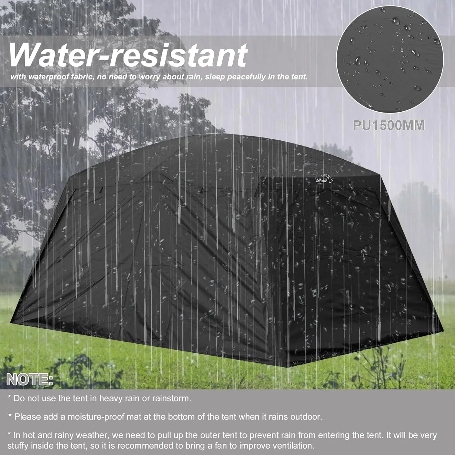 8 to 10 Person Camping Tent Large Waterproof Family Cabin Tent