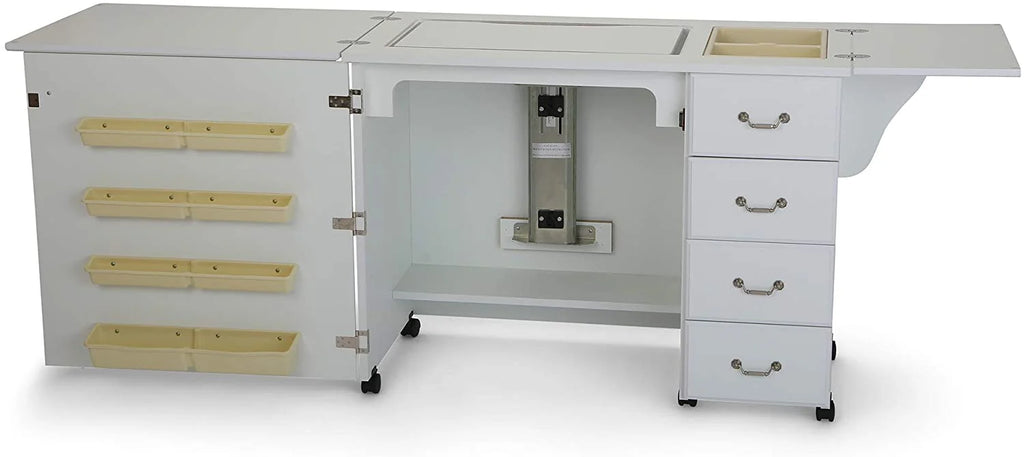 2025 353 Norma Jean Sewing Cabinet for Sturdy Sewing, Cutting, Quilting, and Crafting with Storage and Airlift, Black Finish