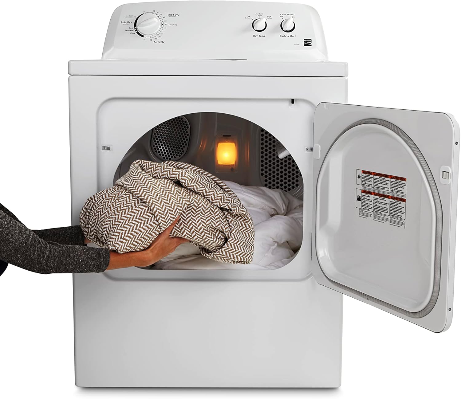 2025 29′′ Front Load Electric Dryer with Wrinkle Guard and 7.0 Cubic Ft. Total Capacity, White