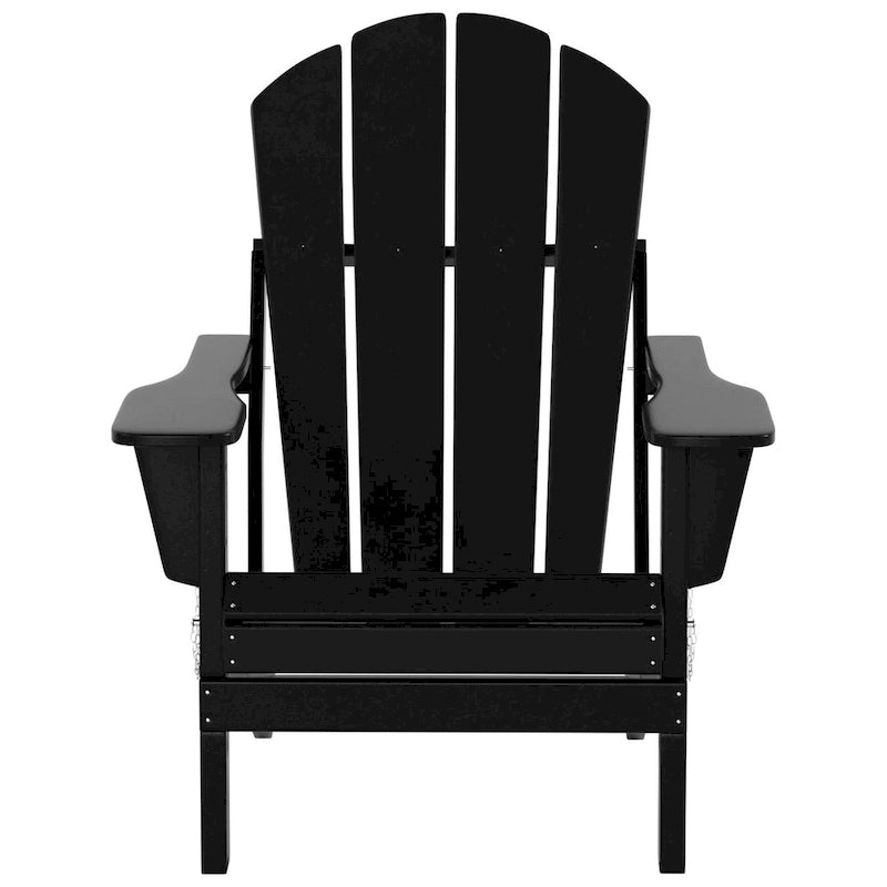 Polytrends Laguna Hdpe All Weather Outdoor Patio Foldable Adirondack Chair With Ottoman And Side Table (3-Piece Set)