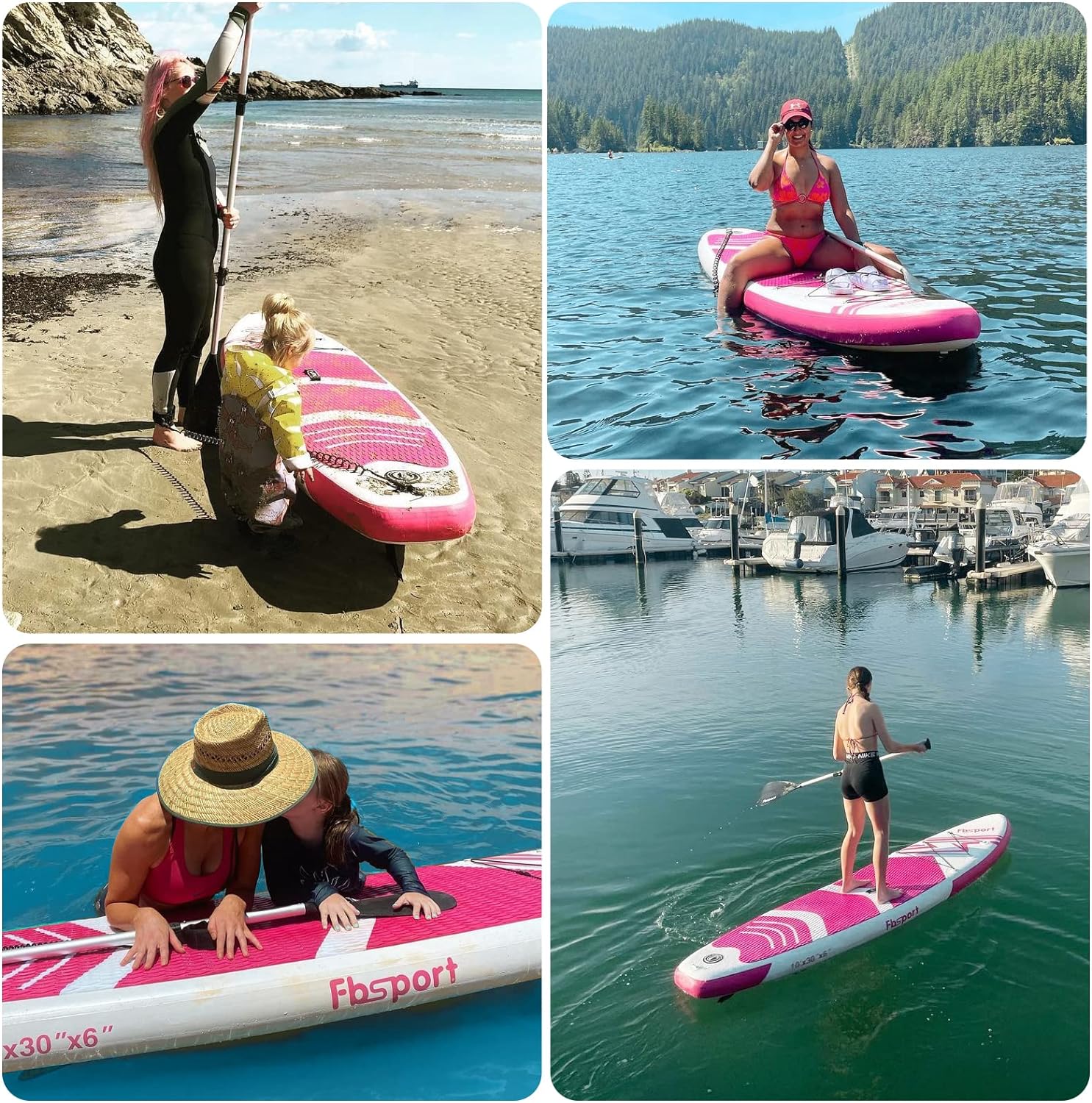 Premium Stand Up Paddle Board Yoga Board with Durable SUP Accessories & Carry Bag | Wide Stance Surf Control Non-Slip Deck Leash Paddle and Pump for Youth & Adult