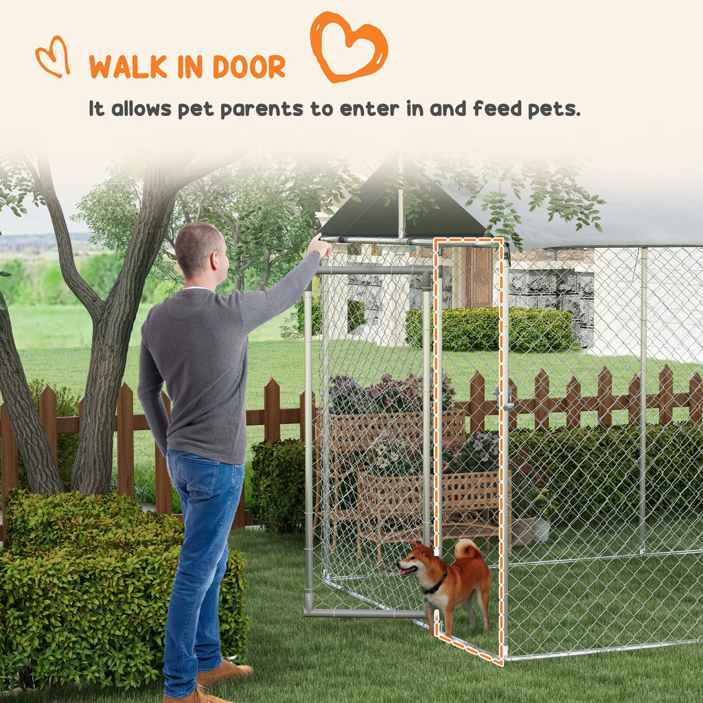 2025 PawHut 19.7' x 7.5' x 7.5' Outdoor Dog Kennel W/ Waterproof Roof