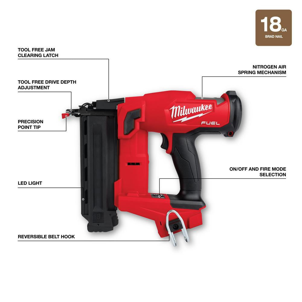 2025 M18 FUEL 18-Volt Lithium-Ion Brushless Cordless Combo Kit (10-Tool) W/(2) 5.0 Ah Batteries, (1) Charger, (2) Tool Bags