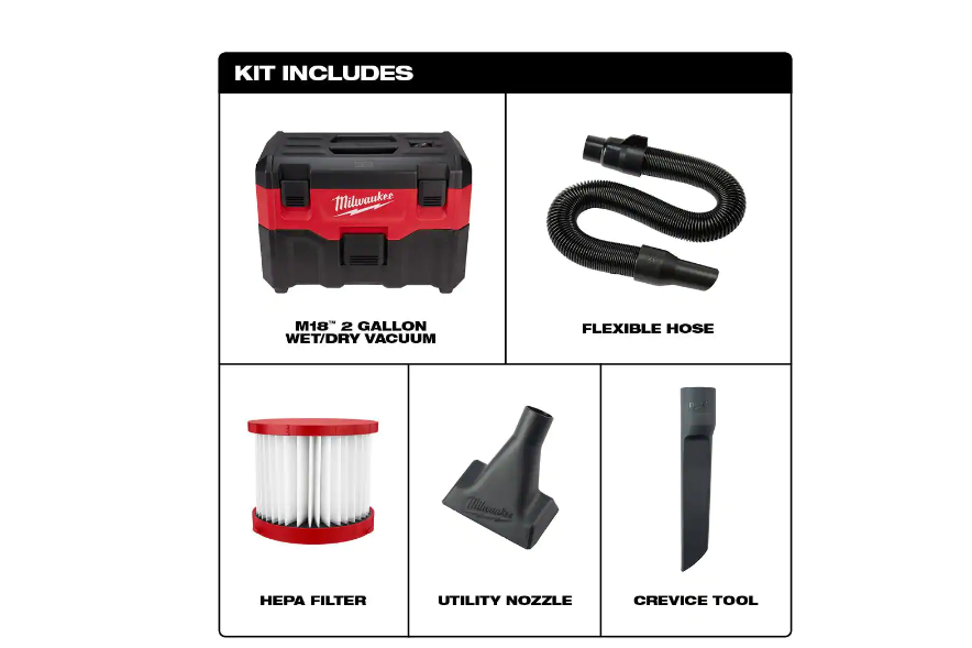 0880-20 M18 18-Volt 2 Gal. Lithium-Ion Cordless Wet/Dry Vacuum (Tool-Only)