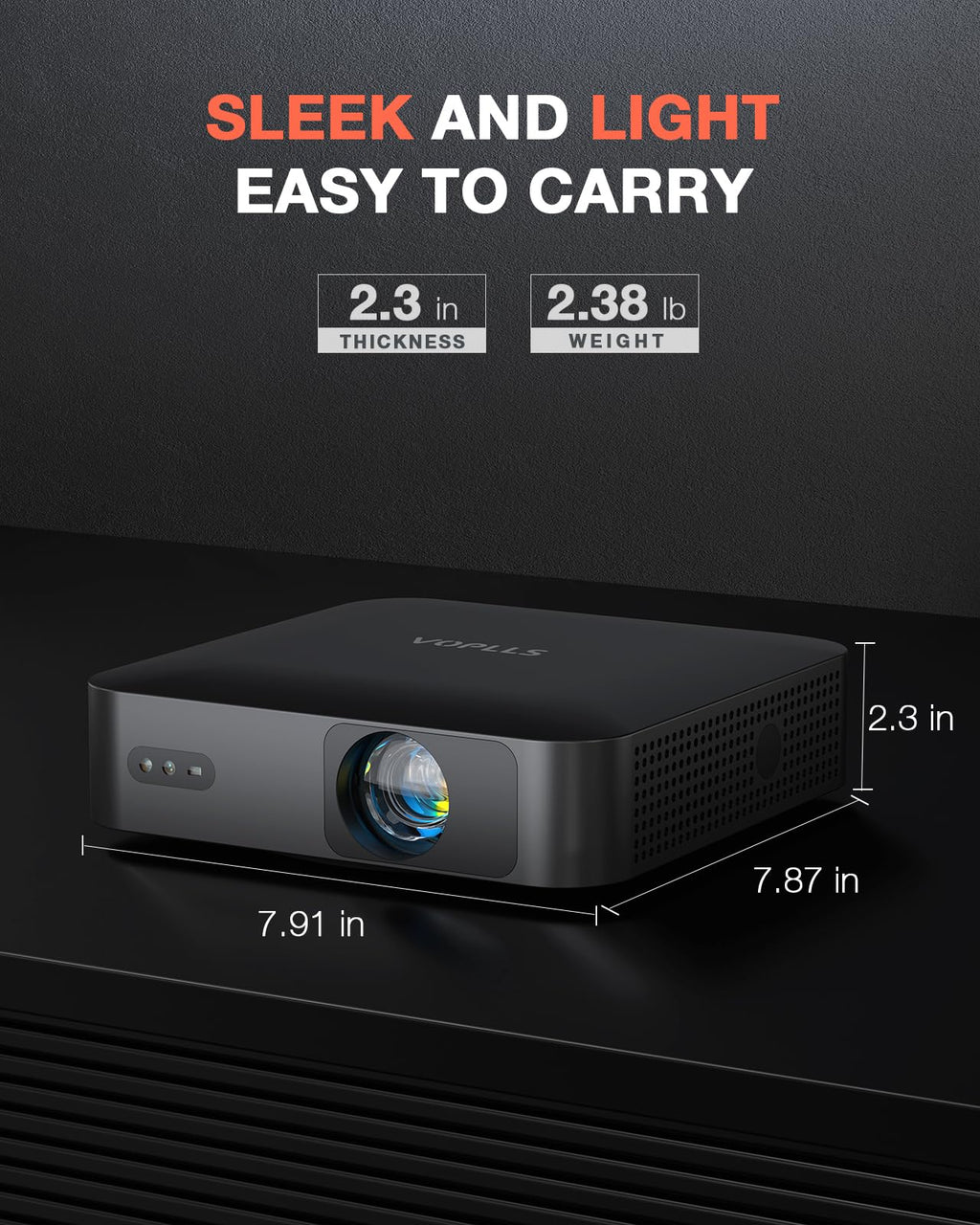 VOPLLS 1080P Mini Projector with WiFi and Bluetooth