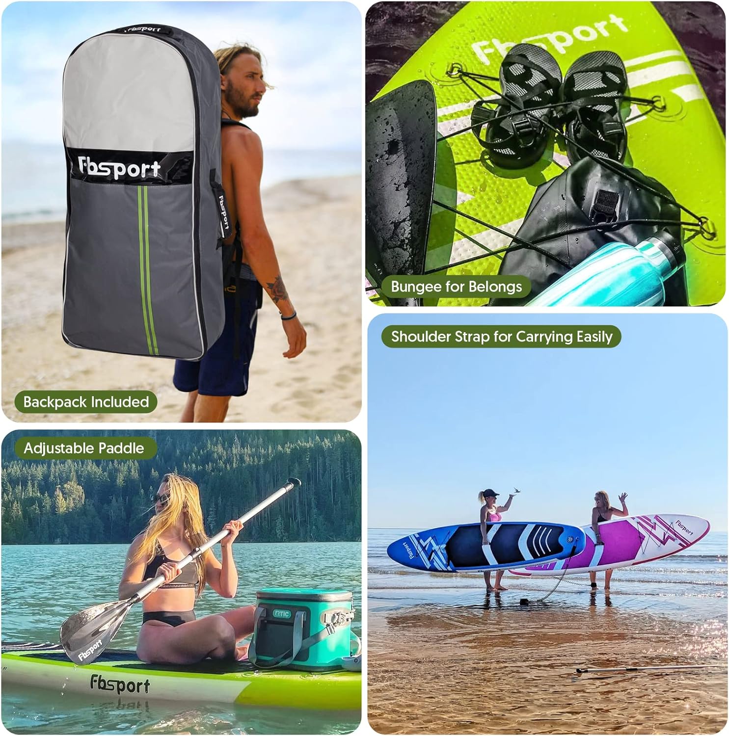 Premium Stand Up Paddle Board Yoga Board with Durable SUP Accessories & Carry Bag | Wide Stance Surf Control Non-Slip Deck Leash Paddle and Pump for Youth & Adult