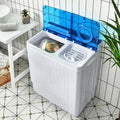 26 LBS Portable Washing Machine with Drain Pump 2in1 Twin Tub Top Load Washer Dryer Combo for RV Apartment