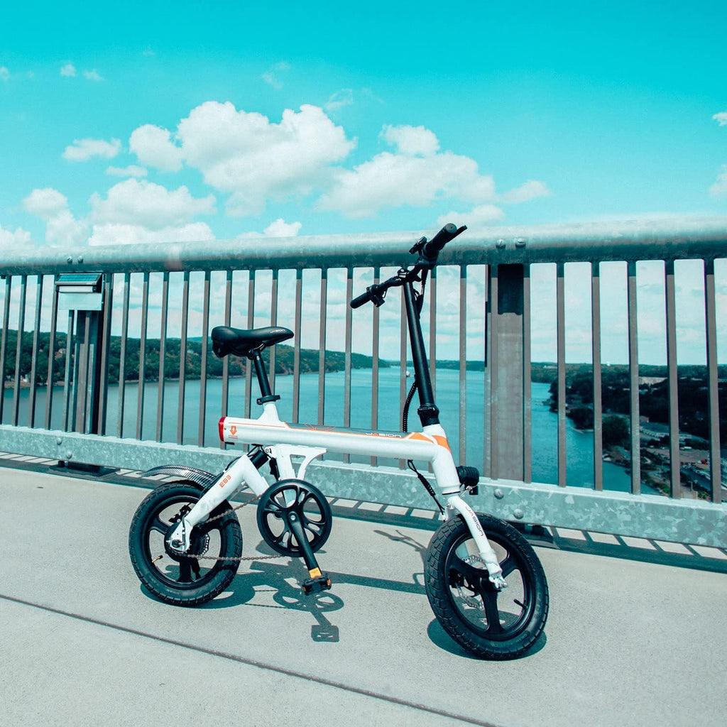 Jasion EB3 Electric Bike Adults 21mph, 500W Peak Motor, 270Wh Battery, Rear Suspension, 3 Levels Assist, 14&prime;&prime; Folding Ebike for Adults and Teens, Complies to UL2849