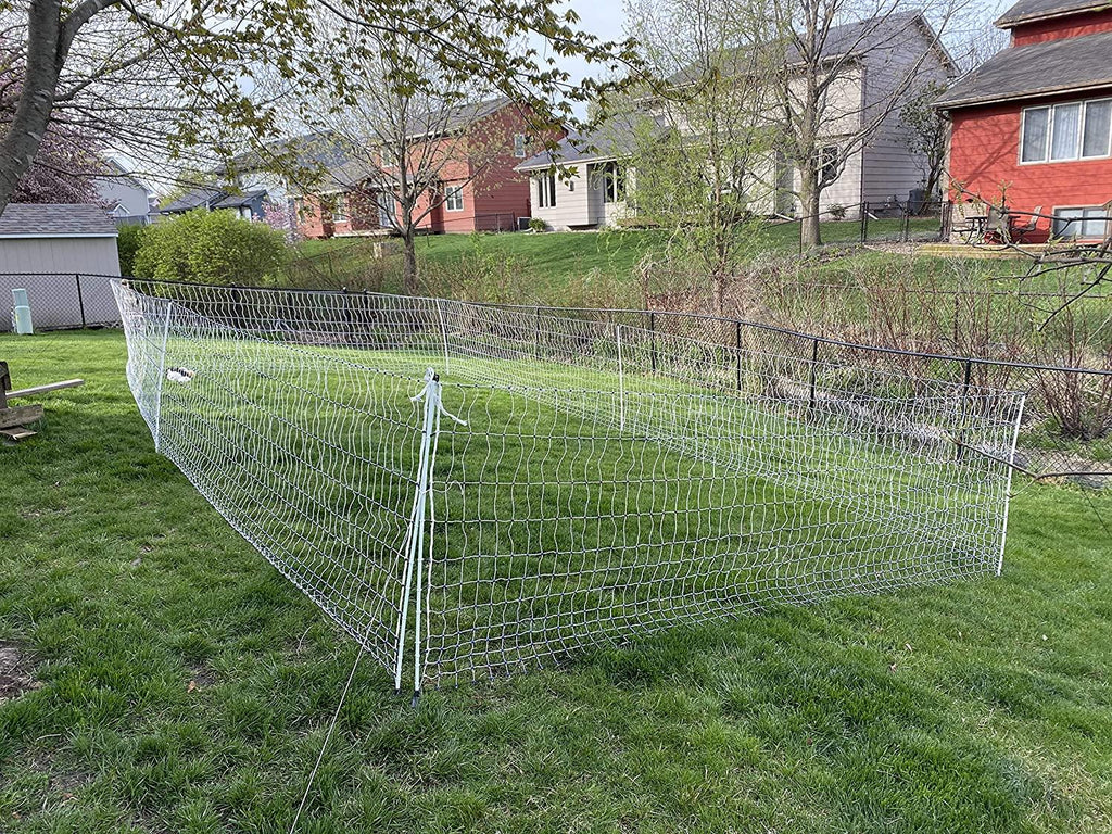 Starkline Electric Poultry Netting Kit �C AC Energizer (48��� x164�� White/Blue Poultry Netting) (12/48/3) All in One Electric Fence Kit for Backyards, Homesteads, Ranches or Farms