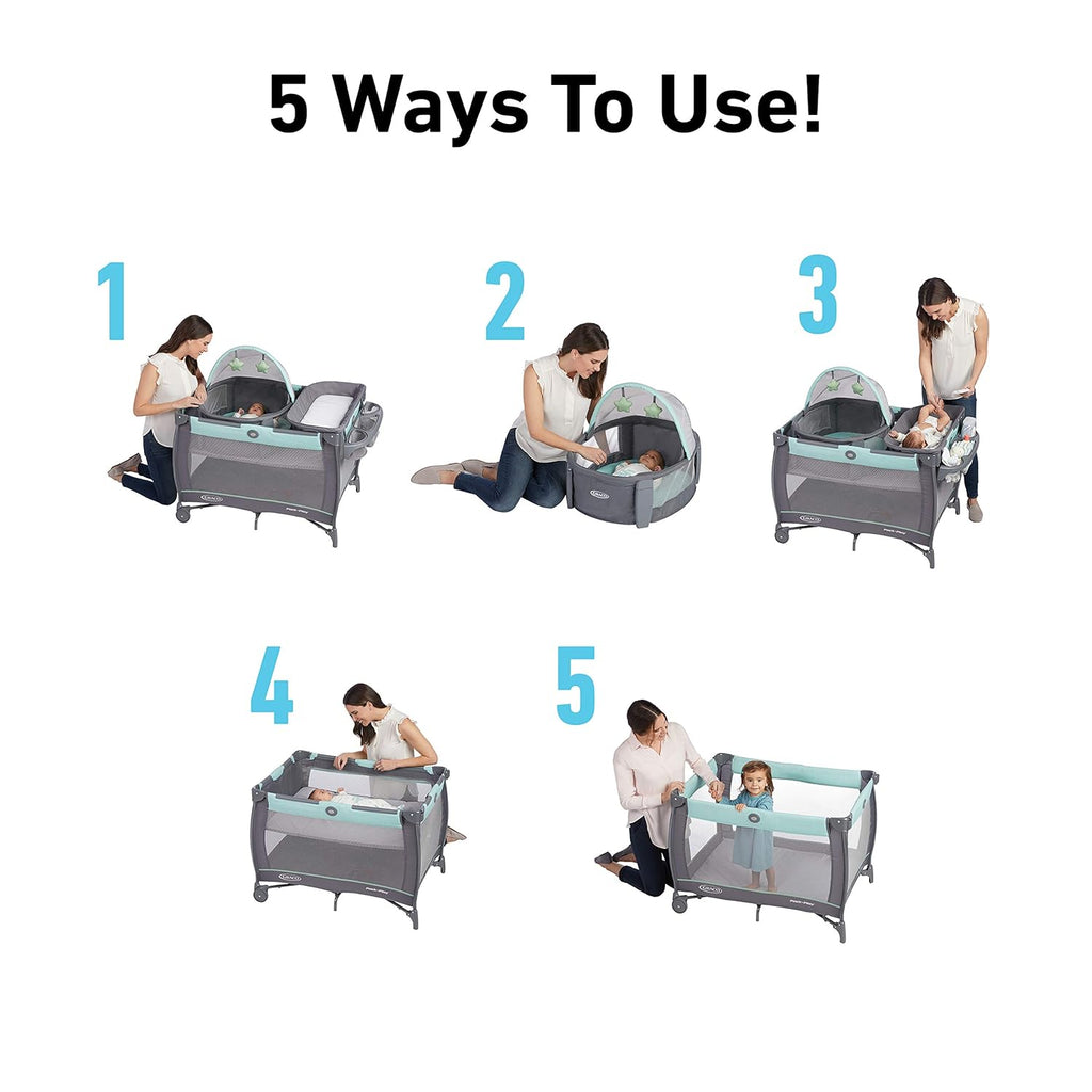 Graco Pack 'n Play Close2Baby Bassinet Playard Features Portable Bassinet Diaper Changer and More Derby
