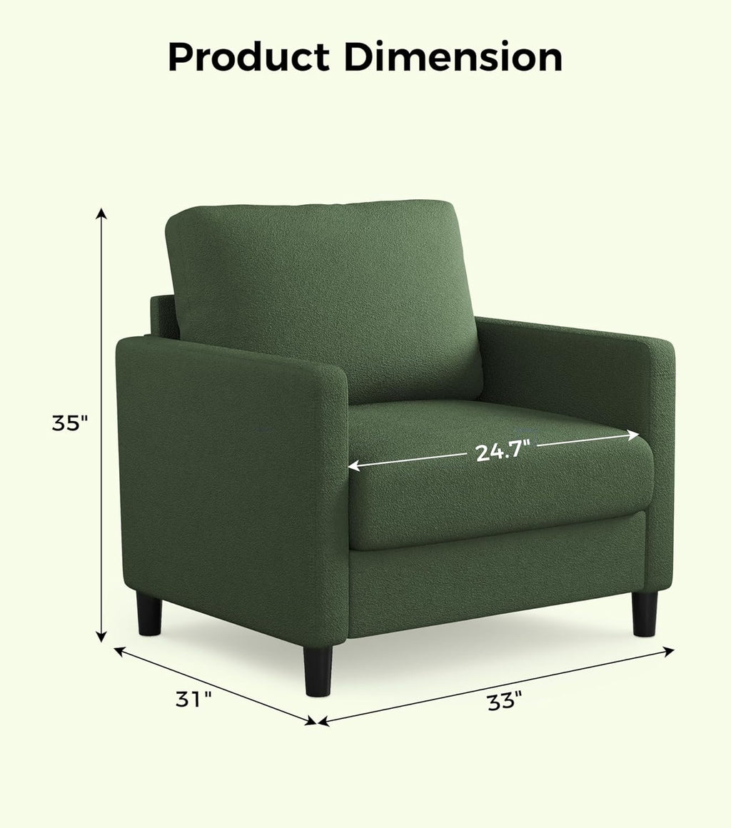 Loveseat Sofa 51" Love Seat Comfy Corduroy Small Loveseat Small Spaces Tool-Free Setup Couch