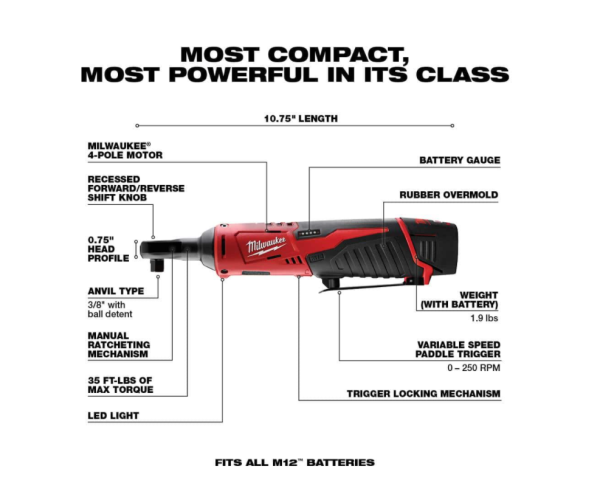 12 FUEL 12-Volt Lithium-Ion Brushless Cordless 4-in-1 Installation 3/8 in