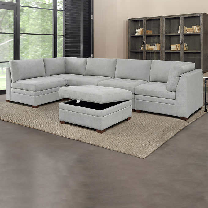 2025 Thomasville Tisdale Fabric Sectional with Storage Ottoman