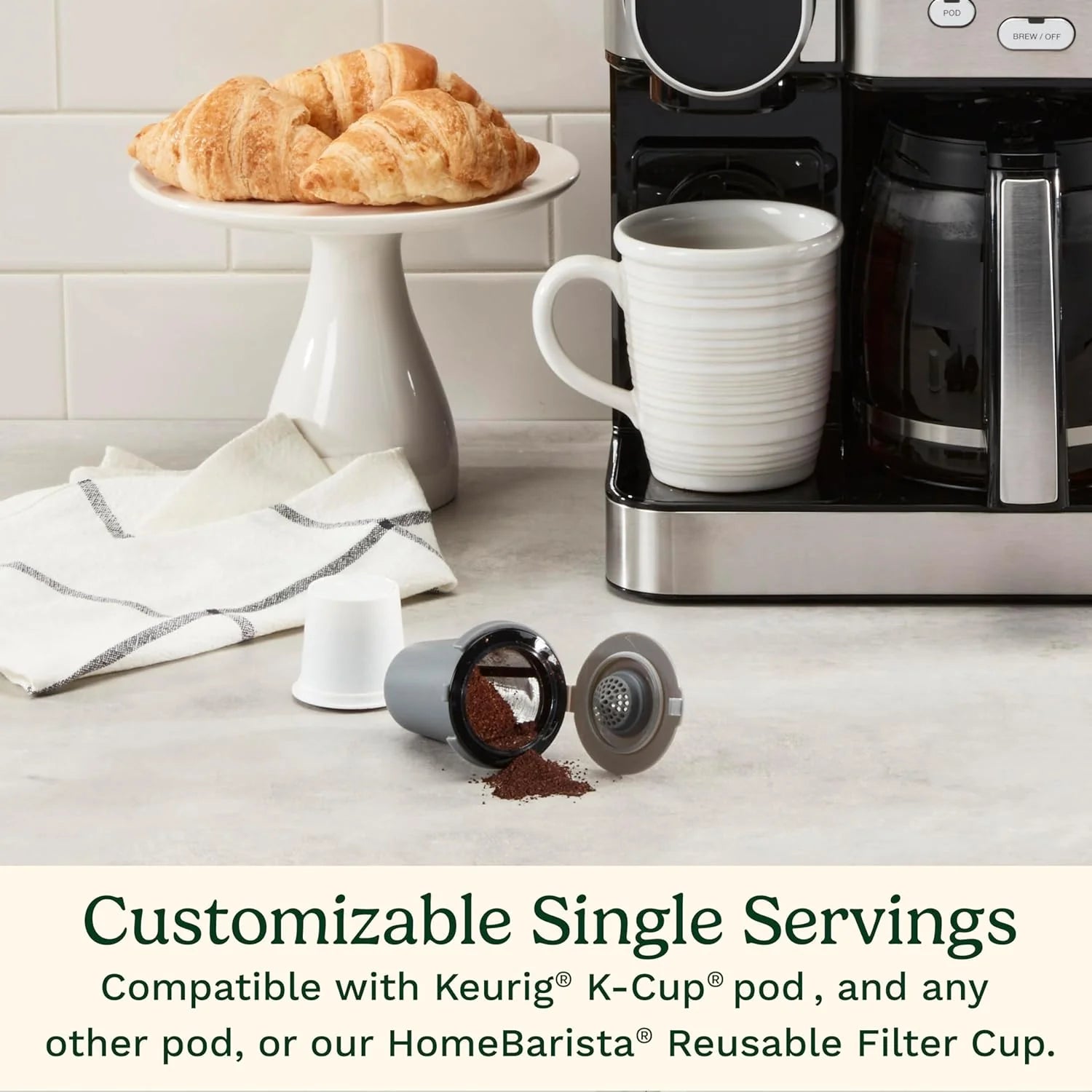 Cuisinart Coffee Maker, 12 Cup Glass Carafe, Automatic Hot &amp; Iced Coffee Maker, Single Server Brewer, Stainless Steel, SS 16