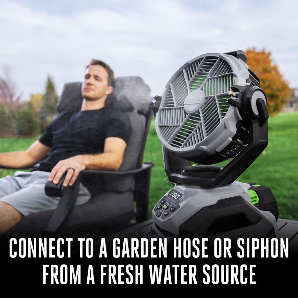 POWER+ Portable Misting Fan - 18" Outdoor Electric, 5 Speeds
