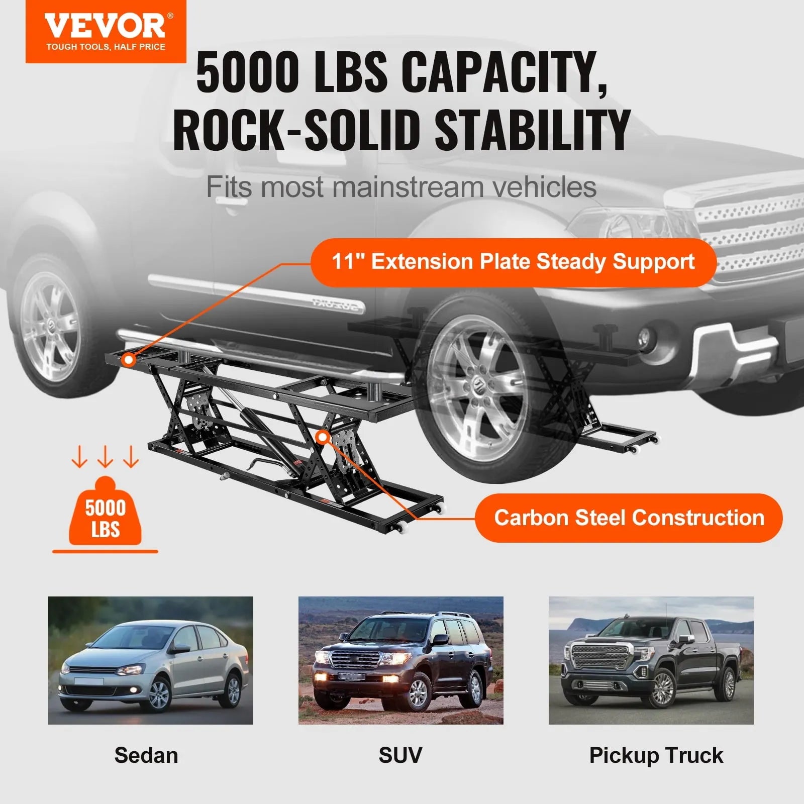 2025 Portable Car Lift 5000 LBS Automatic Car Lift System Jack for Home Garage