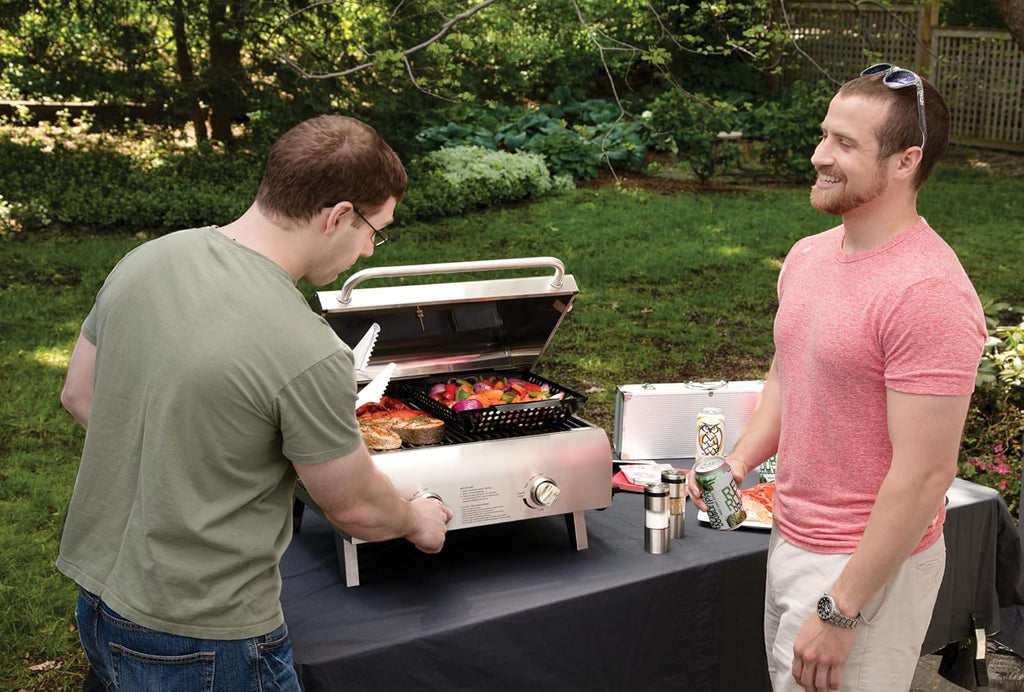Cuisinart Chef's Style Tabletop Portable Propane Grill, 20,000 BTU Stainless Steel 2-Burner