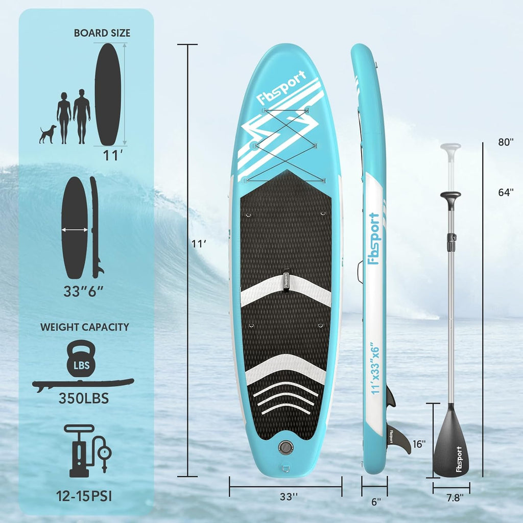 Premium Stand Up Paddle Board Yoga Board with Durable SUP Accessories & Carry Bag | Wide Stance Surf Control Non-Slip Deck Leash Paddle and Pump for Youth & Adult
