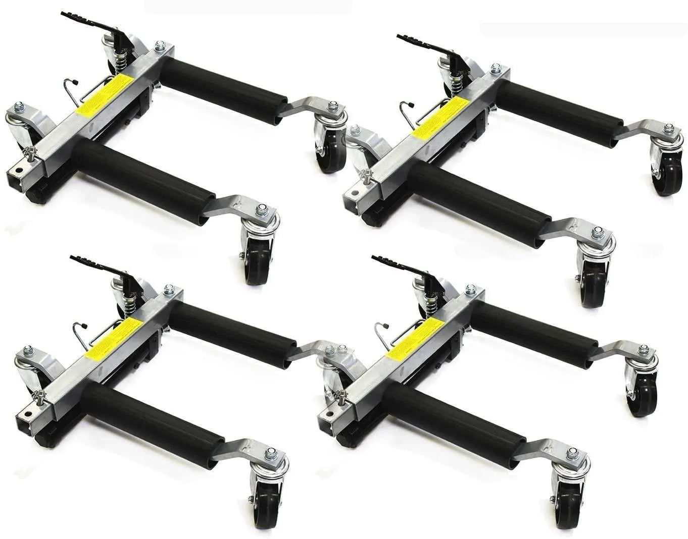 2025 Stark Set of (4) Wheel Dolly Car Skates Vehicle Positioning Hydraulic Tire Jack Truck Rv Trailer Pick Up Dolly Ratcheting Foot Pedal, 1500LBS