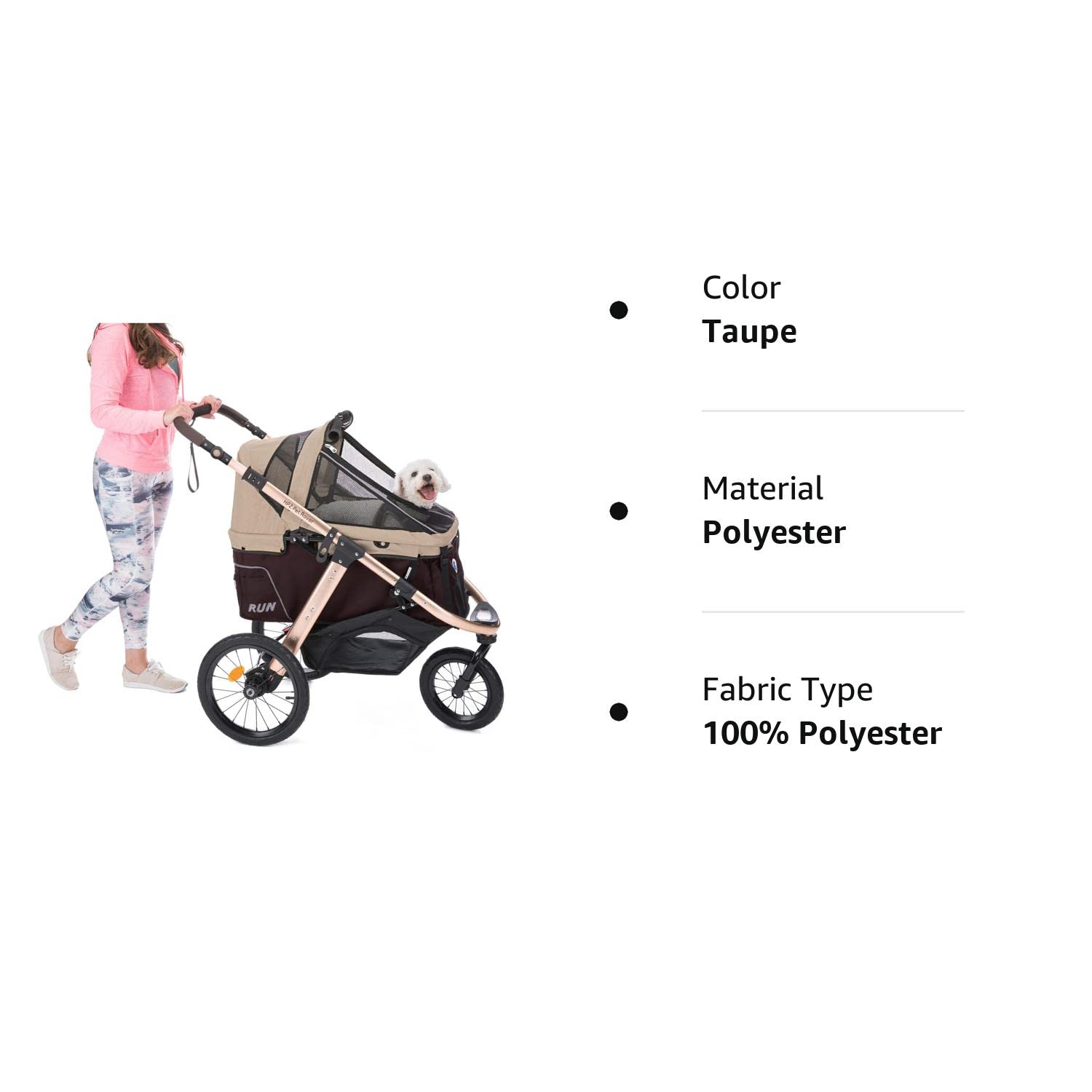 Jogging Sports Stroller with Comfort Rubber Wheels/Zipper-Less Entry/1-Hand Quick Fold/Aluminum Frame for Small/Medium Dogs Cats and Pets (Green Camo)