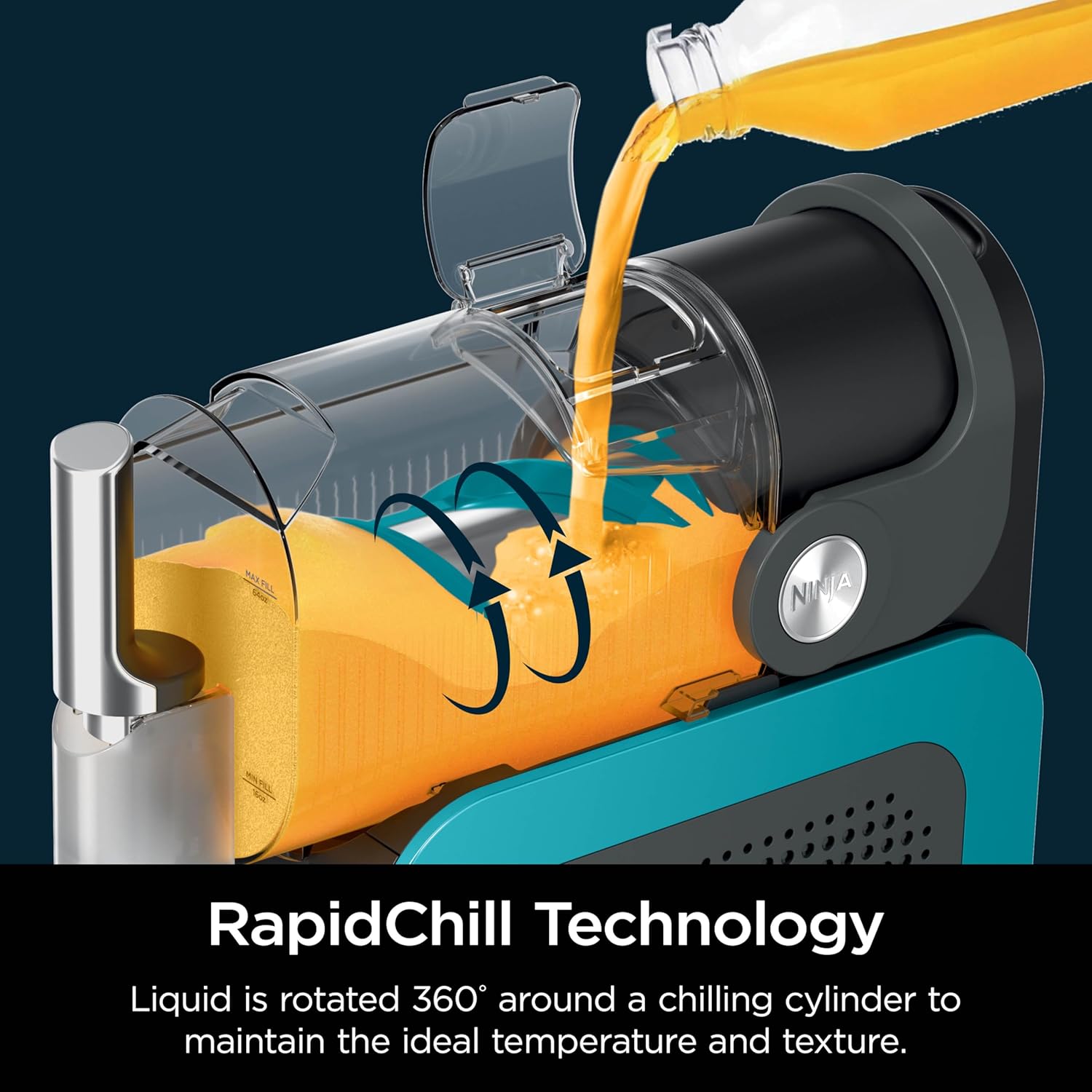 2025 SLUSHi with RapidChill Technology, 88 oz. Frozen Drink & Slushie Machine, 5 Preset Programs, Margaritas, Frapp茅s, and More, Premium Accents, Black, FS301