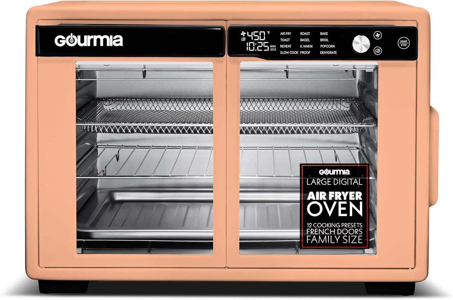 Gourmia French Door Air Fryer Oven - 37 Qt Large Capacity Convection Toaster Oven
