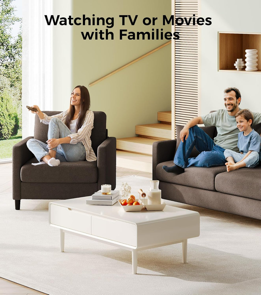 Loveseat Sofa 51" Love Seat Comfy Corduroy Small Loveseat Small Spaces Tool-Free Setup Couch
