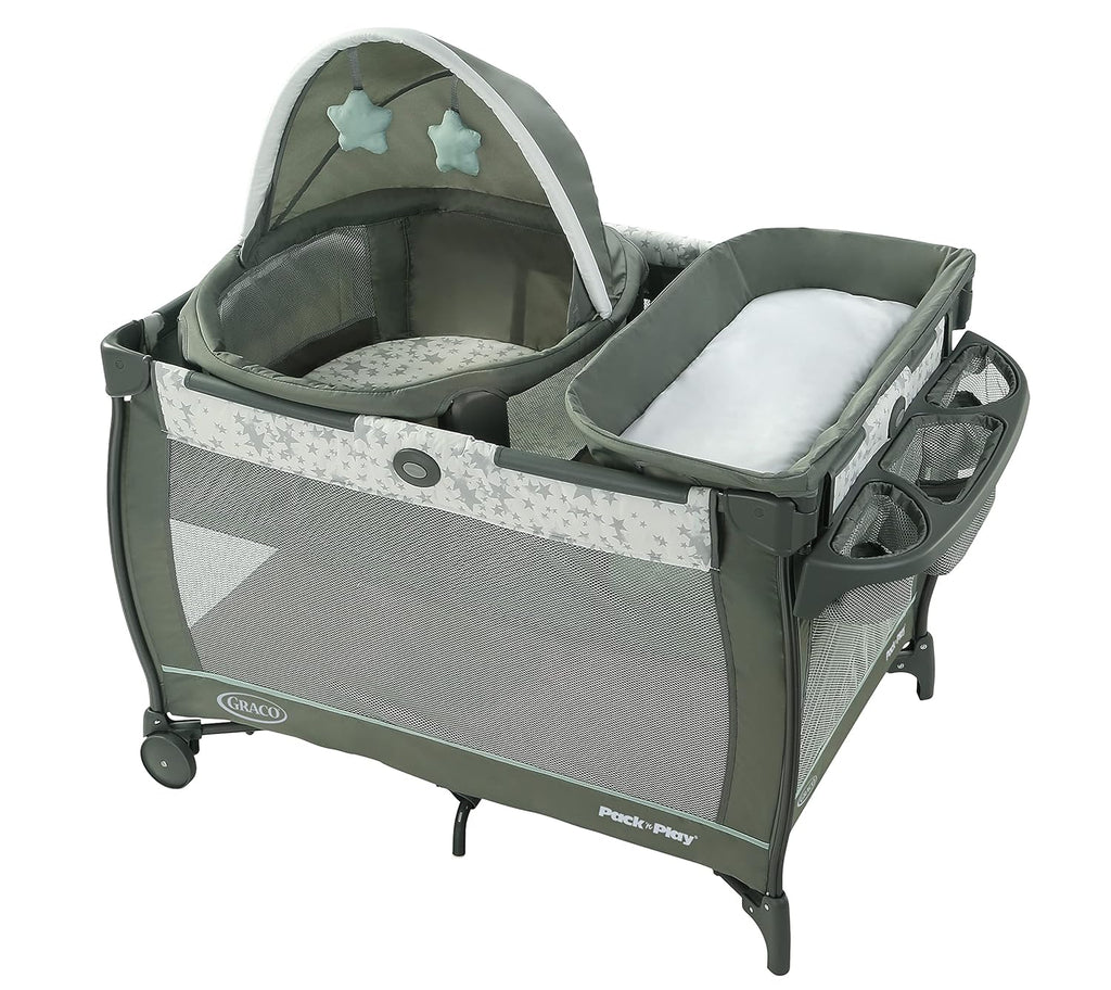 Graco Pack 'n Play Close2Baby Bassinet Playard Features Portable Bassinet Diaper Changer and More Derby