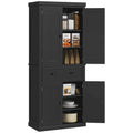 72  Kitchen Pantry Storage Cabinet, Traditional Freestanding Cabinet with 4 Doors and 3 Adjustable Shelves, Large Central Drawer