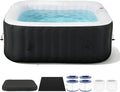 71" Inflatable Hot Tub 4 Person, Round Portable Outdoor Spa with 120 Soothing Air Jets